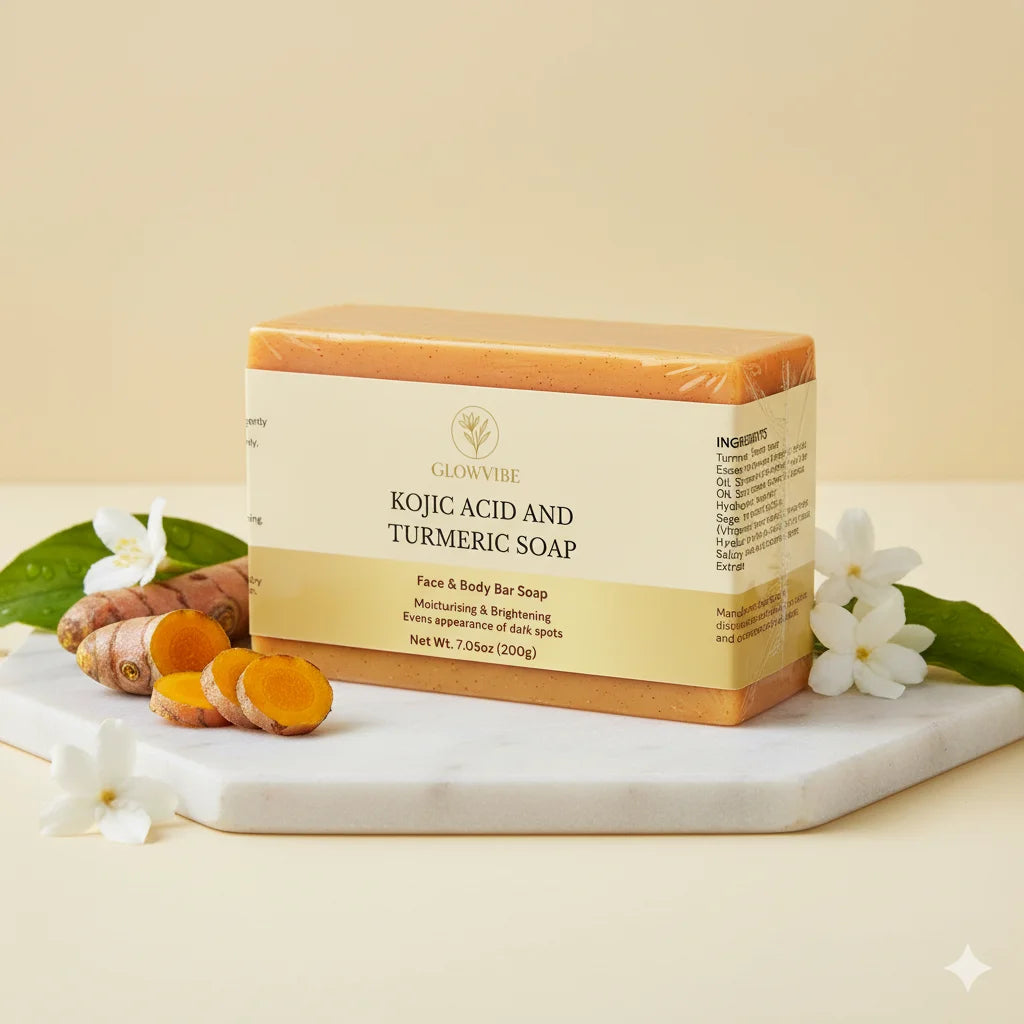 Kojic acid and turmeric soap