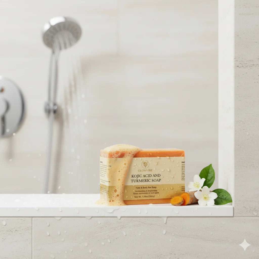 Kojic acid and turmeric soap